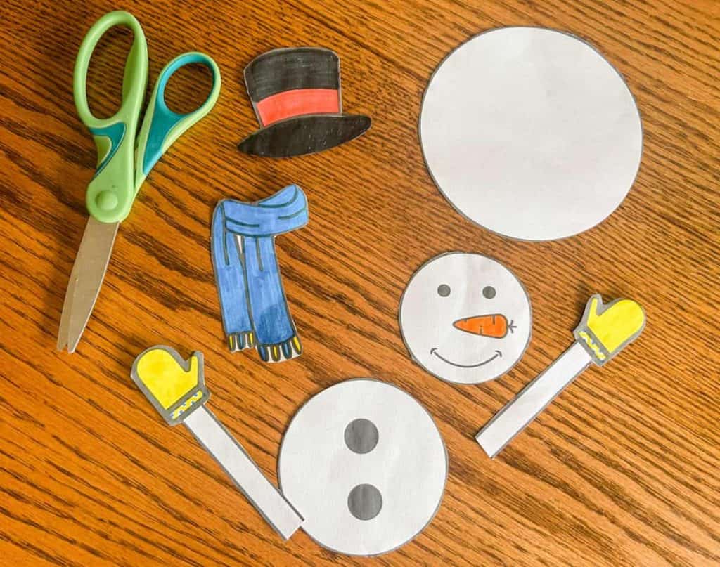 build a snowman craft (with free printable template) - fox farm home